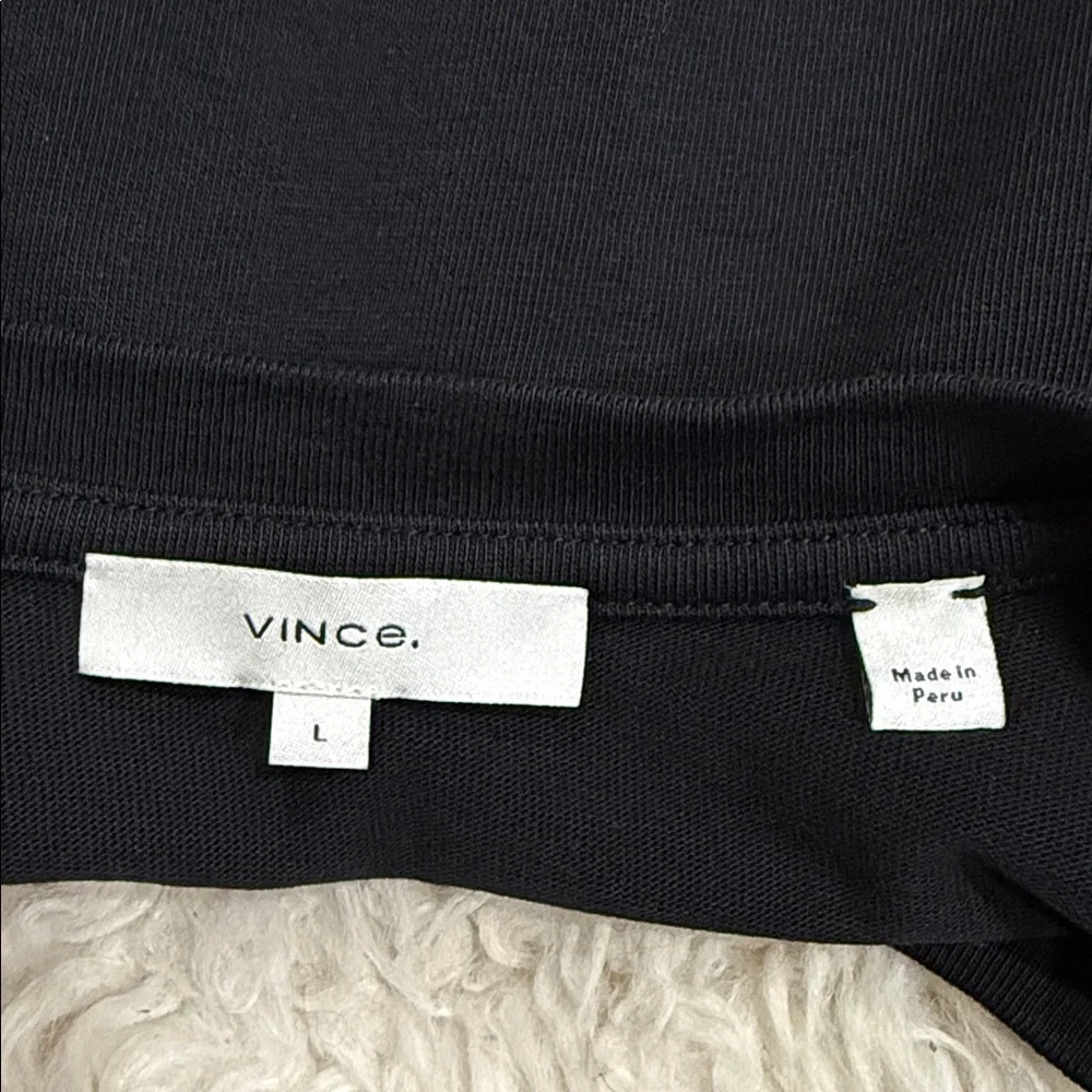 Vince Black Tie Waist Short Sleeve Cotton‎ T-Shirt Dress Size Large - Picture 7 of 9